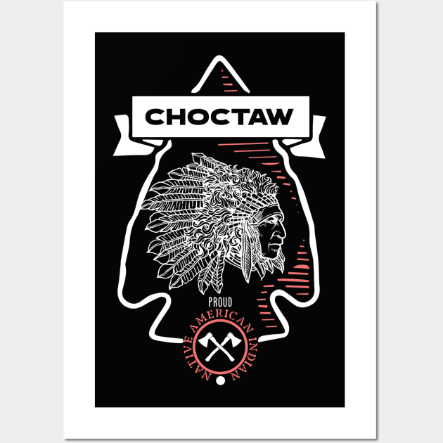 Choctaw Tribe Native American Indian Proud Arrow Vintage Wall Art by The Dirty Gringo